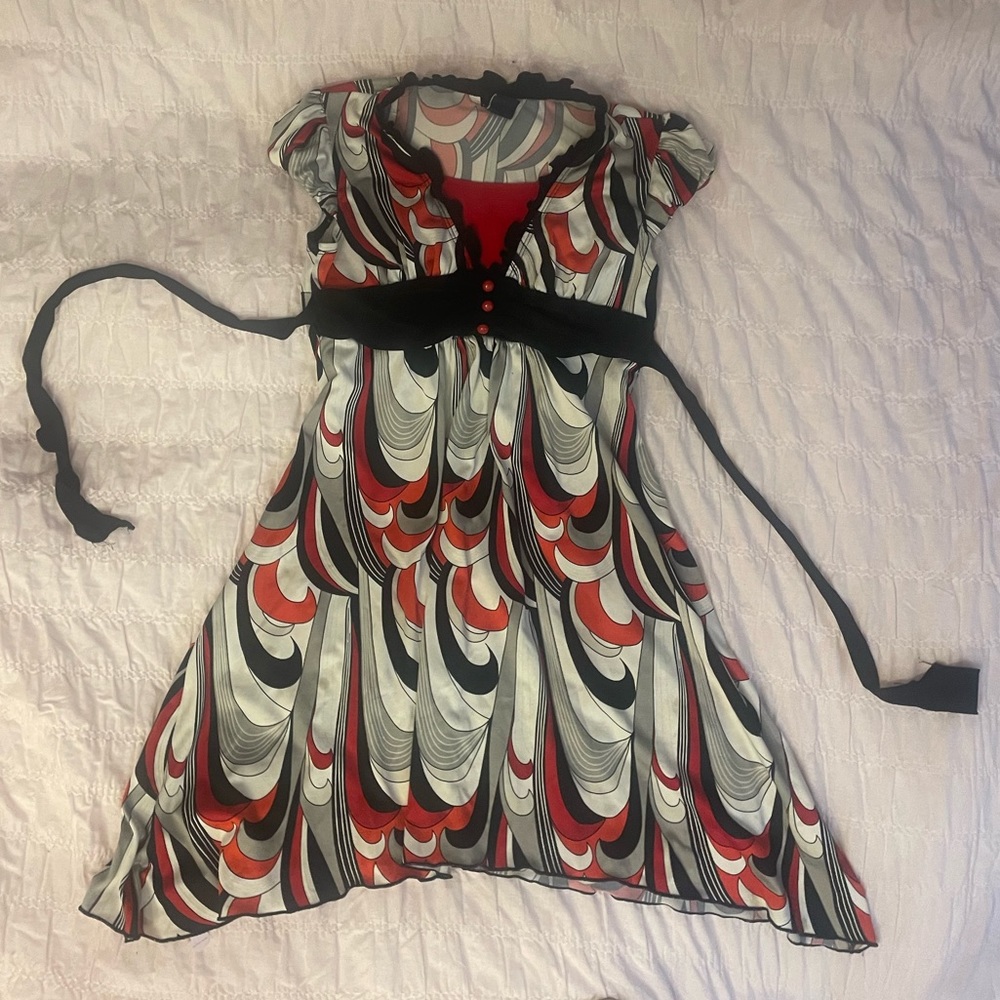 Super Cute Long Red Pattern Top/Dress